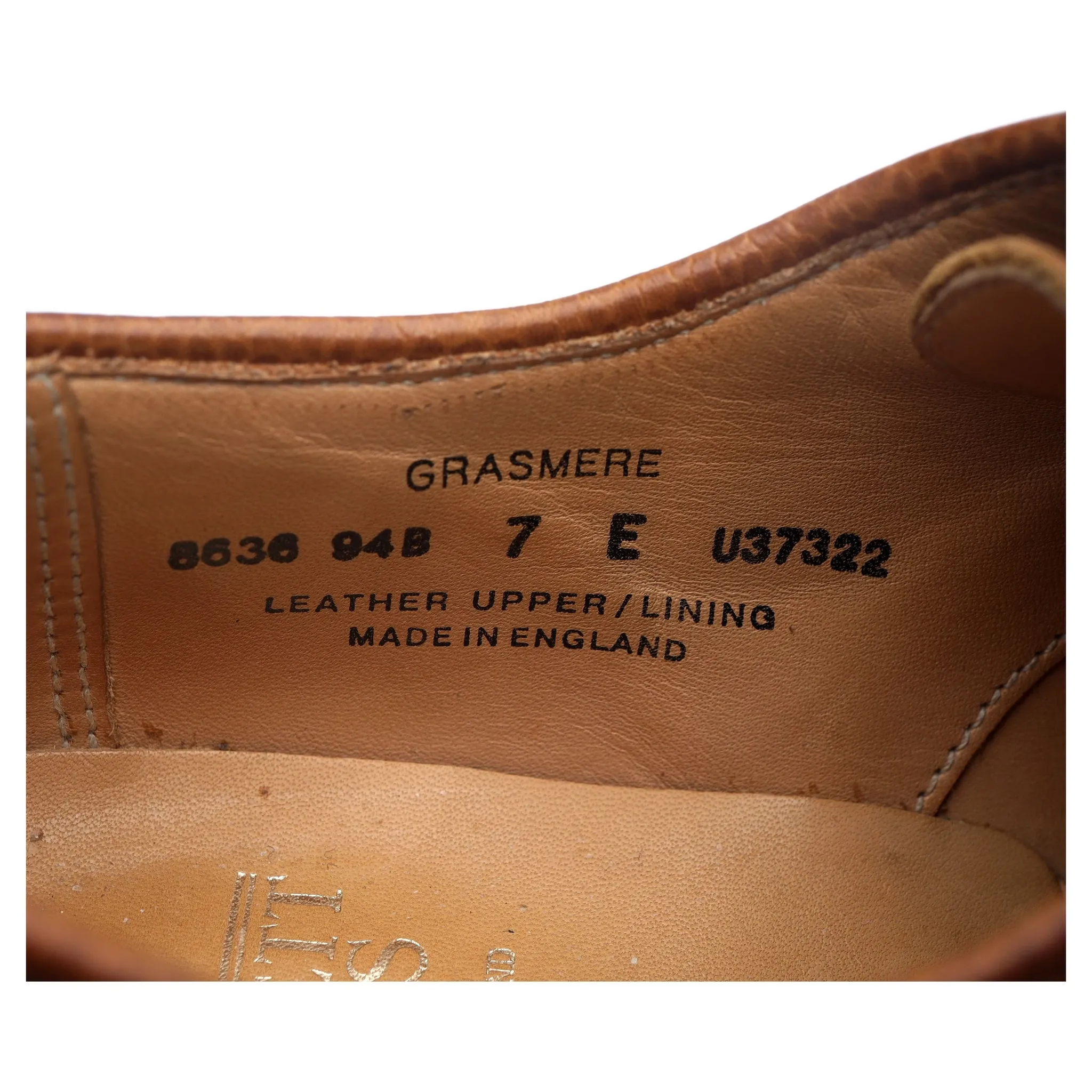 'Grasmere' Tan Brown Leather Derby UK 7 E