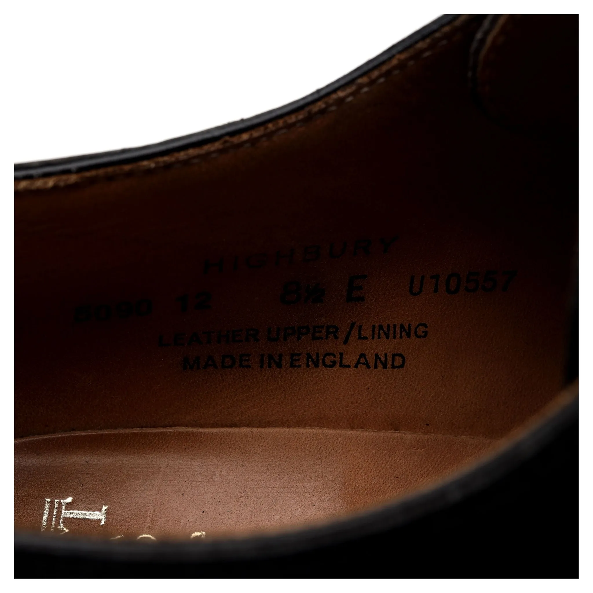 'Highbury' Black Leather Derby UK 8.5 E