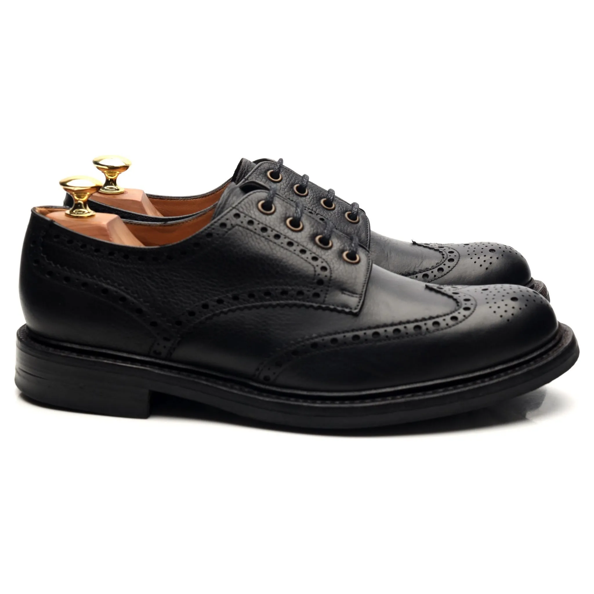 Hoggs Of Fife 'Muirfield' Black Leather Derby Brogues UK 8.5 G