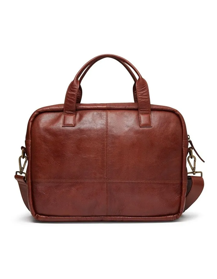 Hugo Leather Briefcase in Cognac