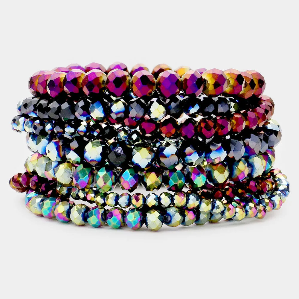 iLLASPARKZ 9PCS - Faceted Bead Stretch Bracelets