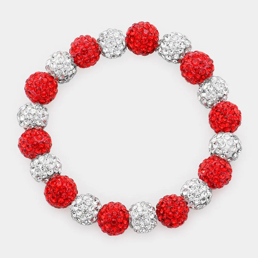 iLLASPARKZ Colorful Shamballa Ball Stretch Bracelet