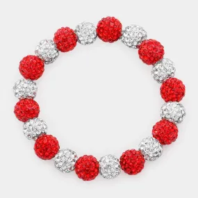 iLLASPARKZ Colorful Shamballa Ball Stretch Bracelet