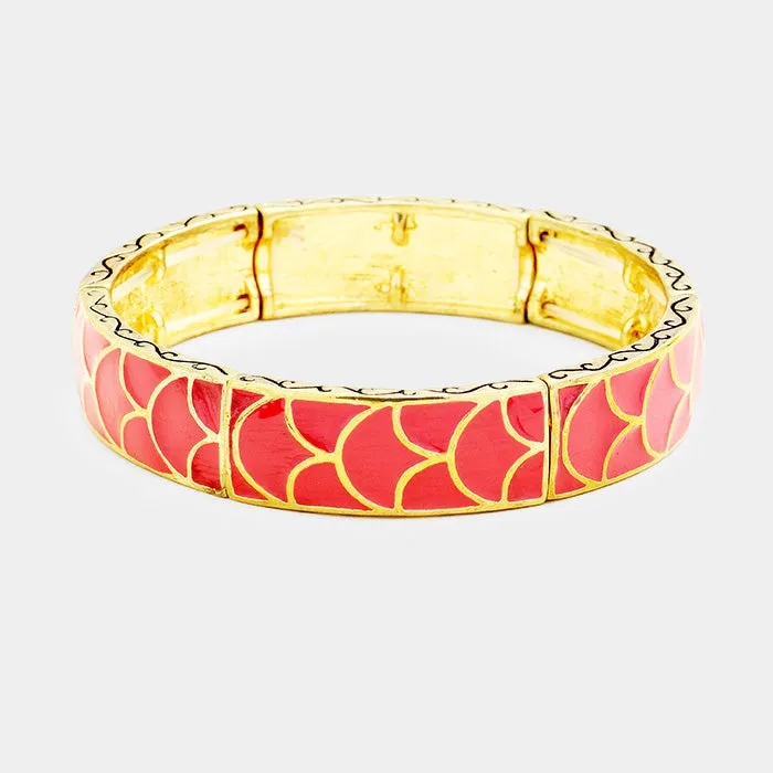 iLLASPARKZ Enamel Abstract Pattern Stretch Bracelet