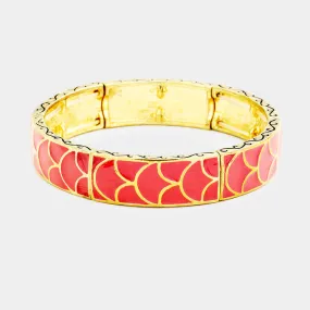 iLLASPARKZ Enamel Abstract Pattern Stretch Bracelet