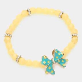 iLLASPARKZ Enamel bow beaded stretch bracelet