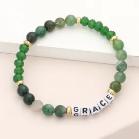 iLLASPARKZ Grace Message Pearl Natural Stone Stretch Bracelet