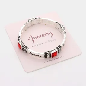 iLLASPARKZ January - Birthstone Accented Stretch Bracelet