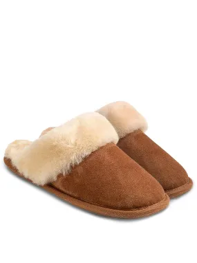 Just Sheepskin Duchess Soft Cuff Sheepskin Mule - Chestnut