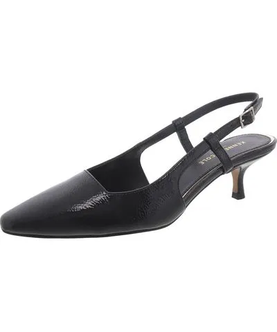 Kenneth Cole New York Martha Womens Leather Kitten Slingback Heels