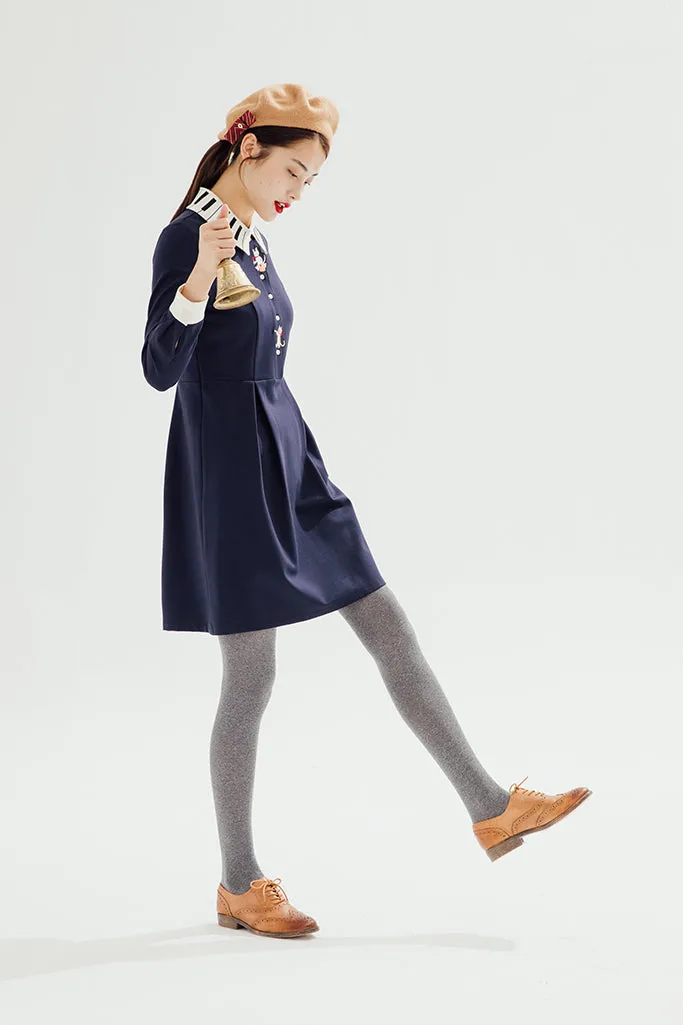 Kitten Melody Dress (Navy)