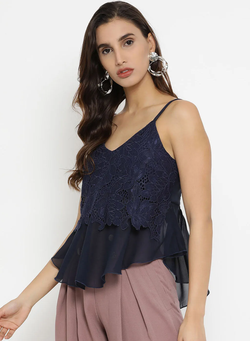 Lace Overlay Top