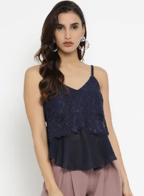 Lace Overlay Top