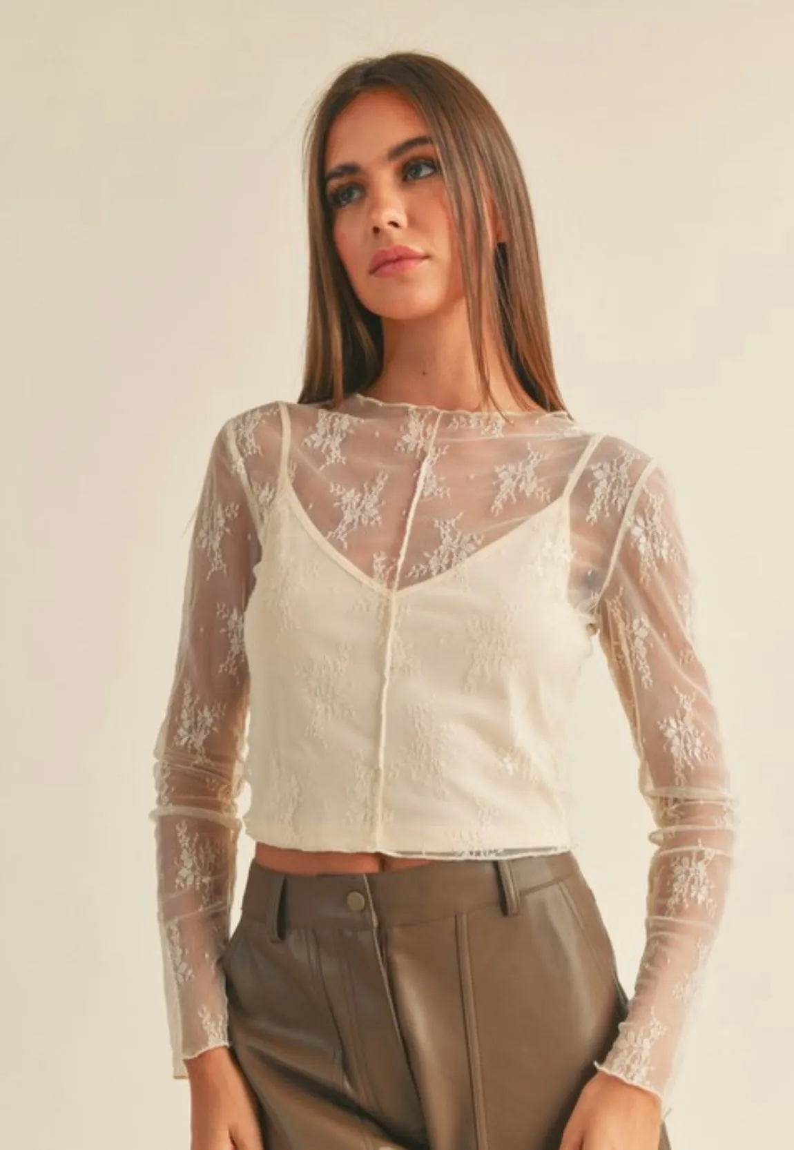 Lace Top with Lining Insert