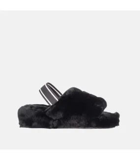 Ladies Grey Ava Sheepskin Slipper Sling Back