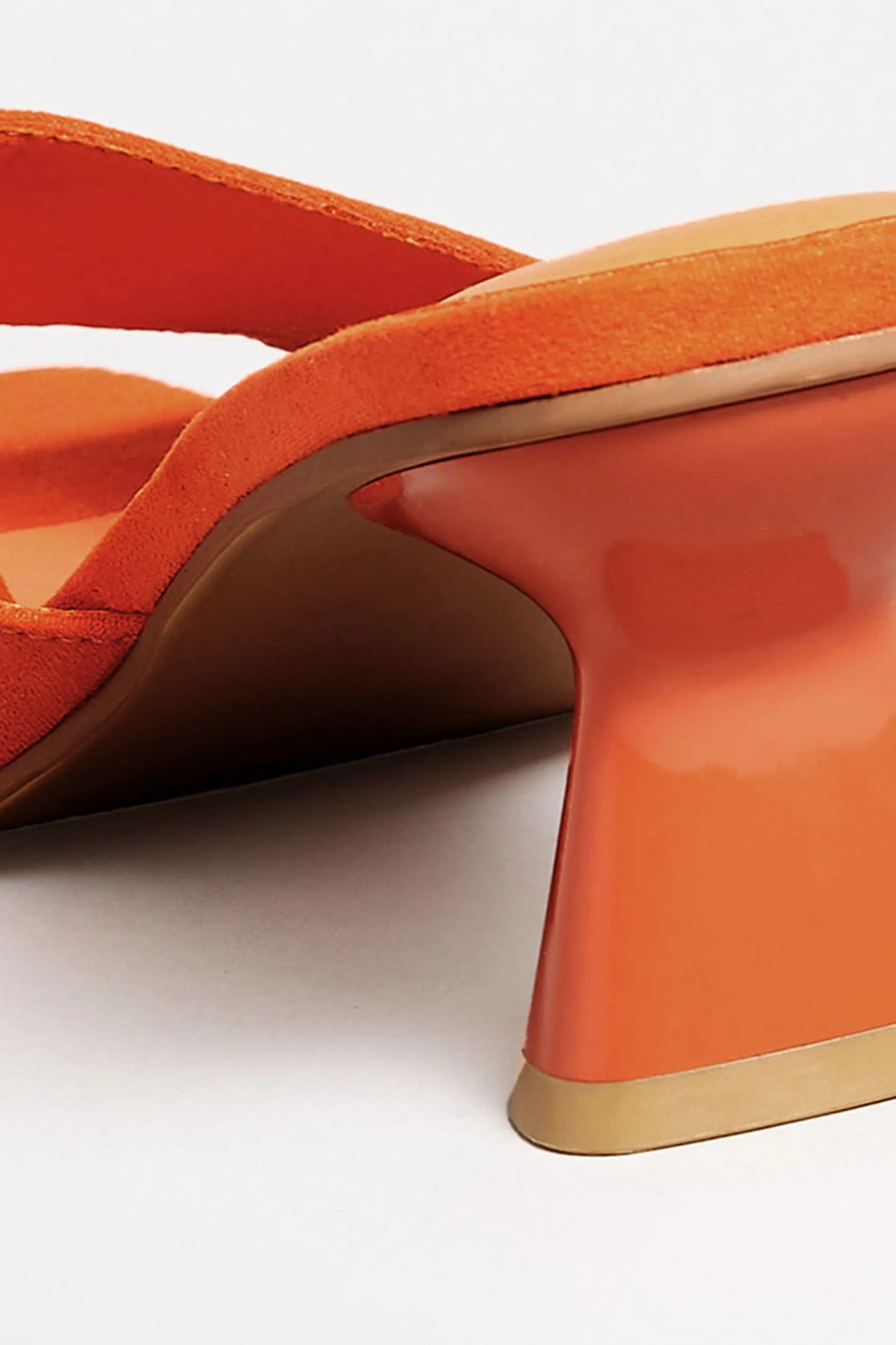 LIMITED COLLECTION Orange Kitten Heel Mule In Wide E Fit & Extra Wide EEE Fit