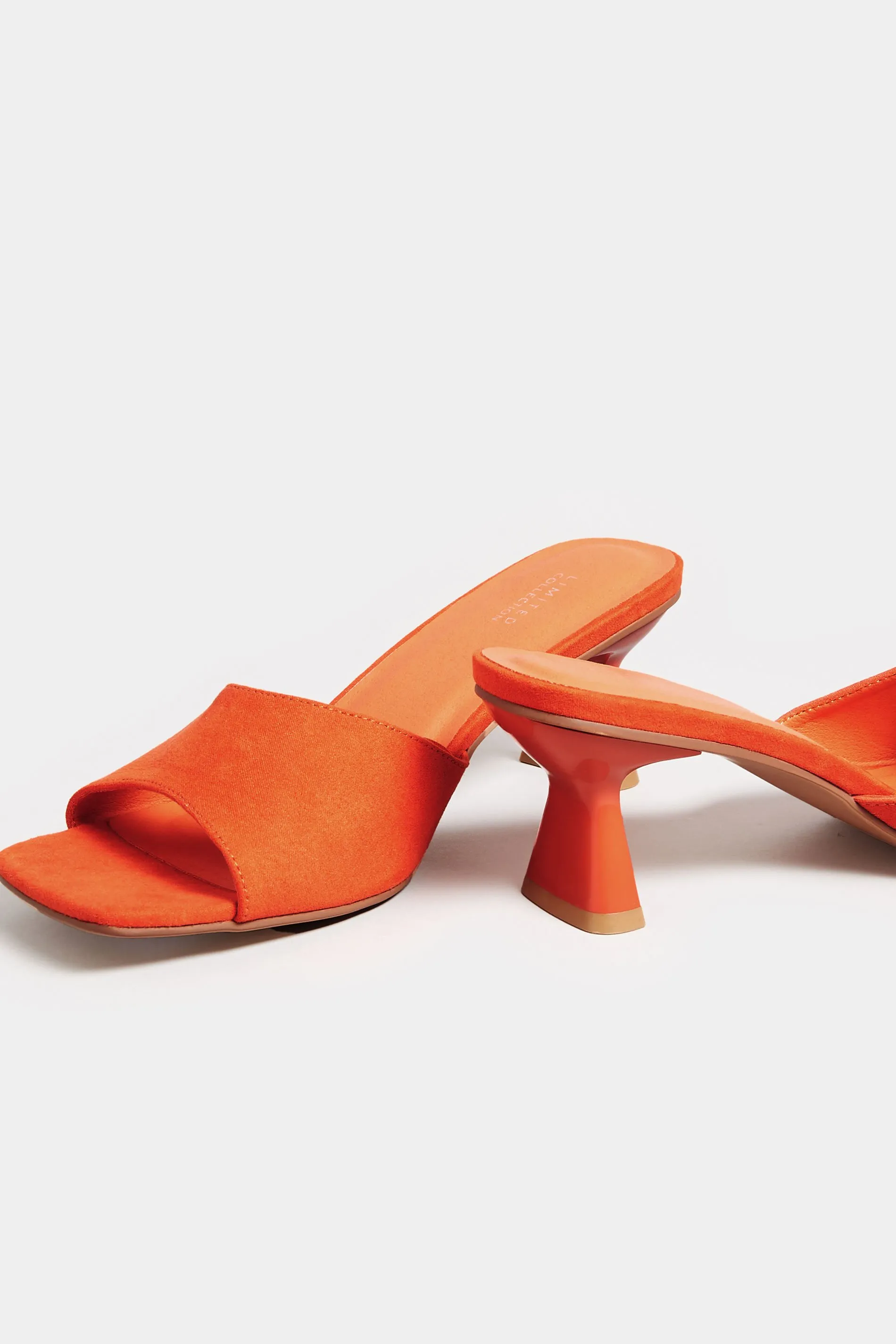 LIMITED COLLECTION Orange Kitten Heel Mule In Wide E Fit & Extra Wide EEE Fit