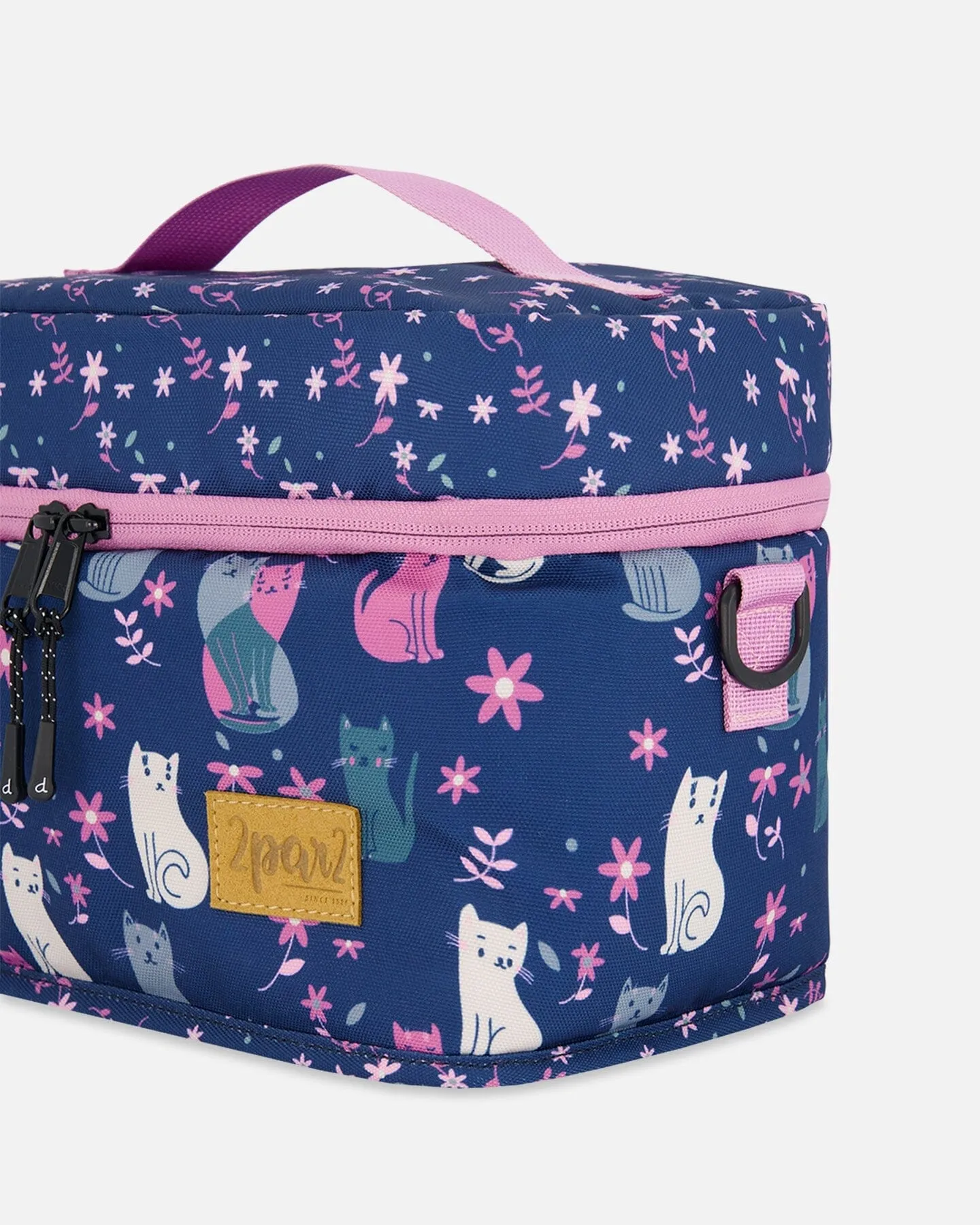 Lunch Box Navy Blue Printed Kitten