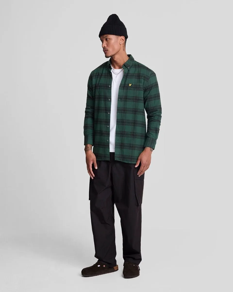 Lyle & Scott Flannel Check Long Sleeve Shirt Argyle Teal/Jet