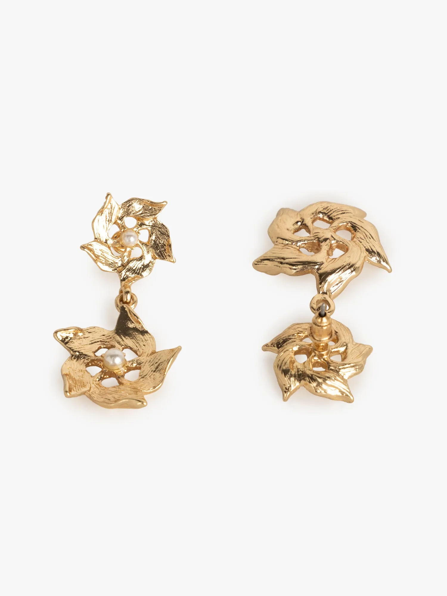 Metallic Floral Cascade Earrings