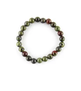 Natural Dragon Blood Jasper Beaded Stretch Bracelet