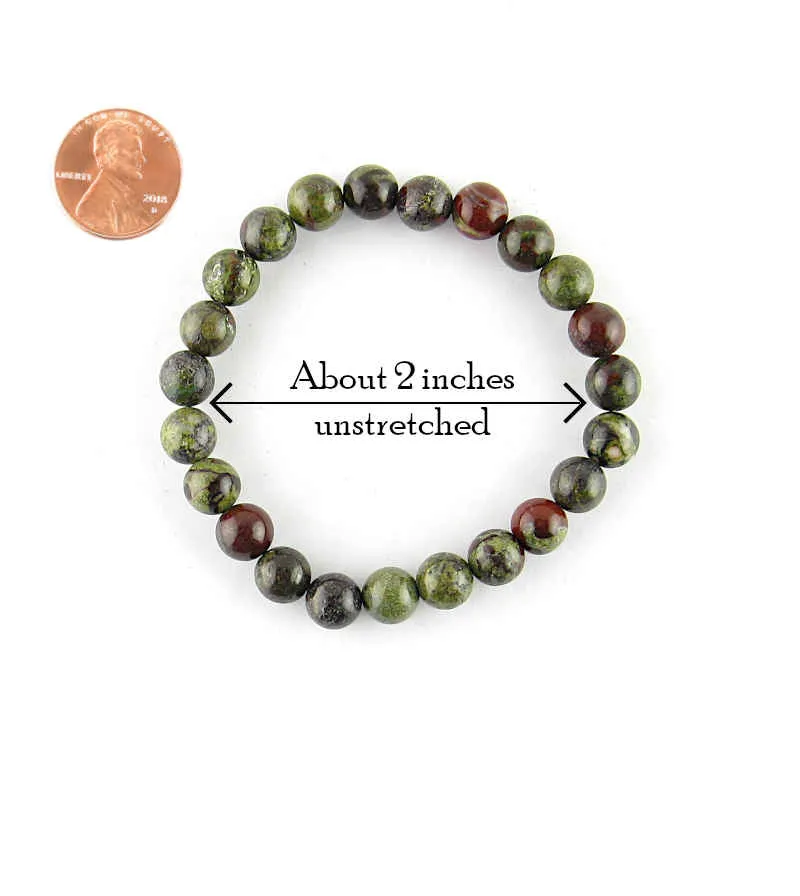 Natural Dragon Blood Jasper Beaded Stretch Bracelet