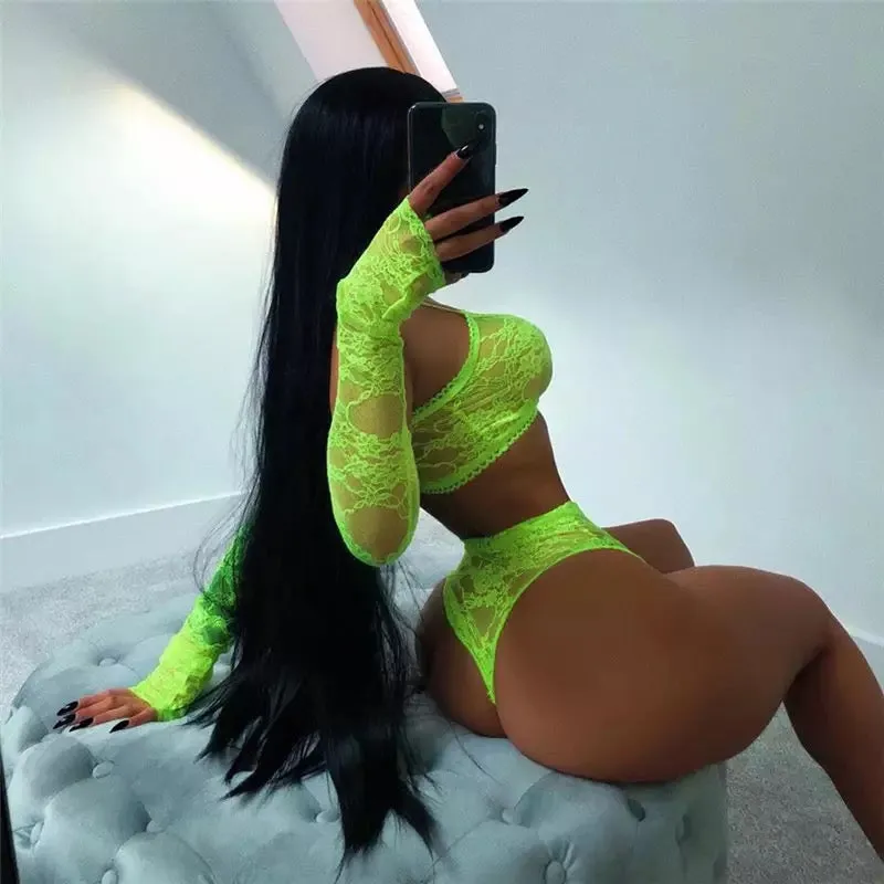 Neon Night Lace Set