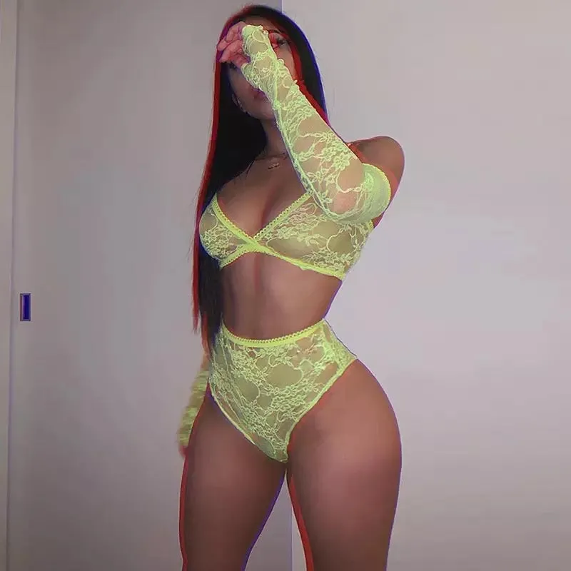 Neon Night Lace Set