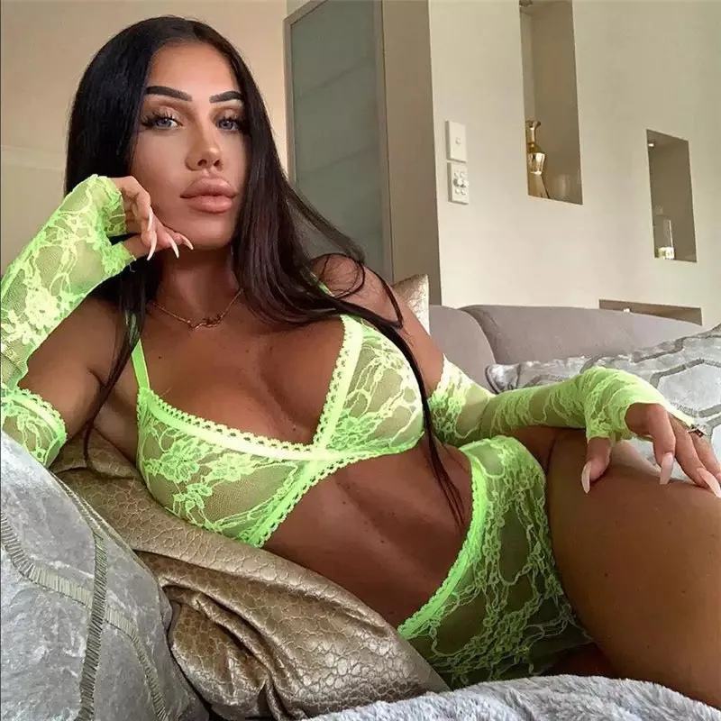 Neon Night Lace Set