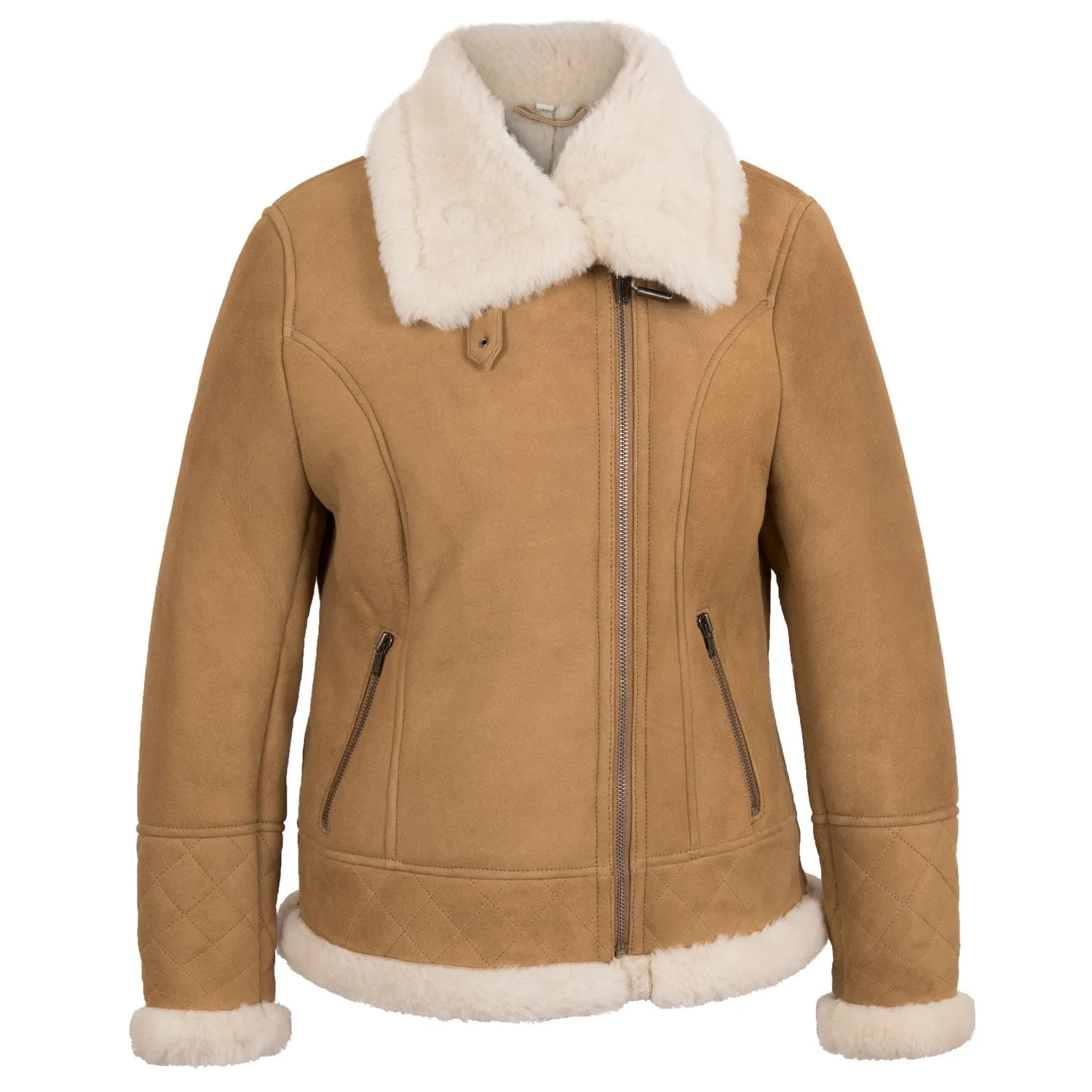 Nina Ladies Luxury Tan Sheepskin jacket