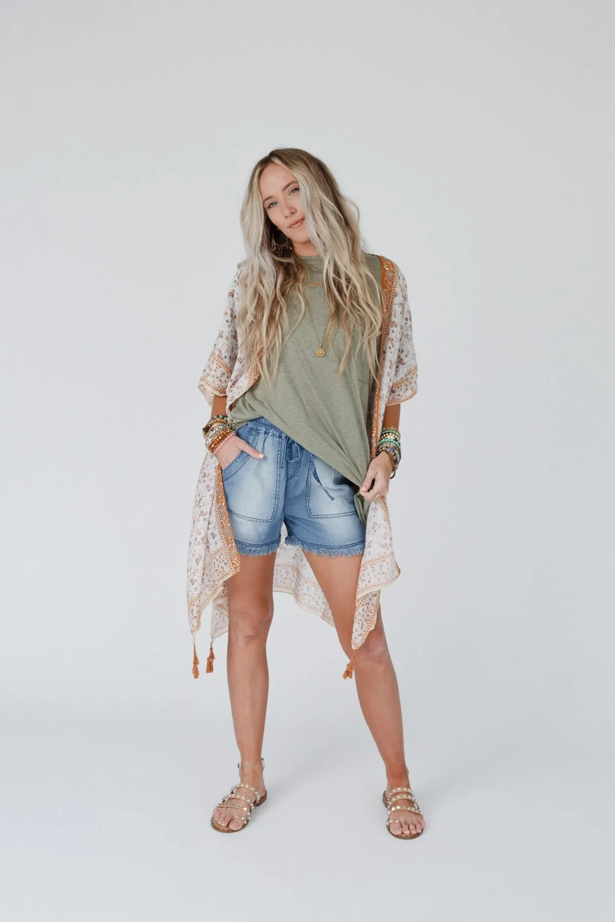 Oh Hey Floral Kimono - Camel