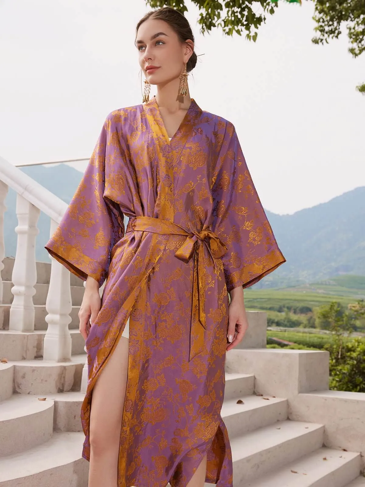 Oriental Jacquard Kimono Robe