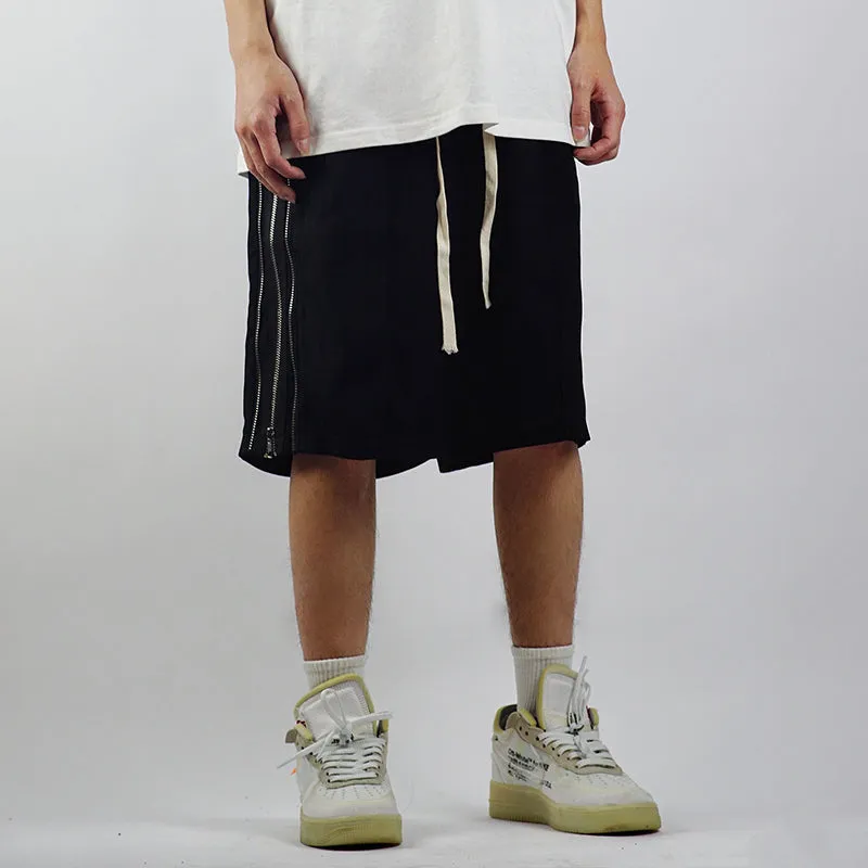 Oversized Lounge Shorts with Full Side Zip