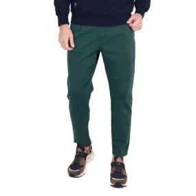 PANTALONE UOMO CHINOS CON PINCES, VERDE