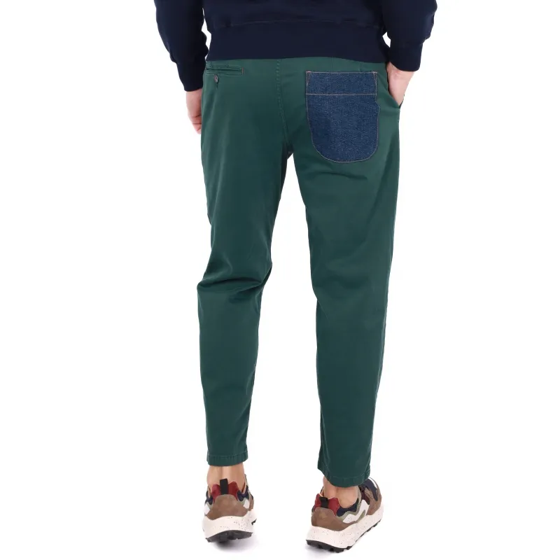 PANTALONE UOMO CHINOS CON PINCES, VERDE