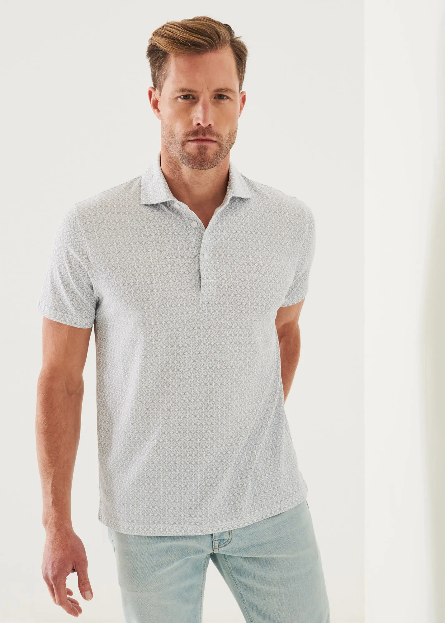 PIMA COTTON STRETCH PRINTED POLO