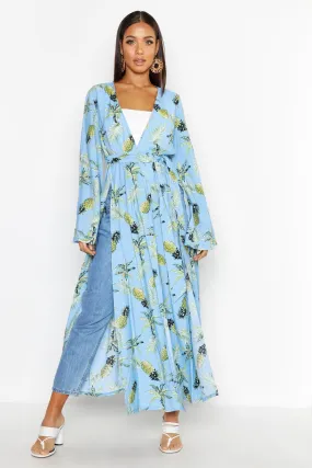 Pineapple Palm Print Kimono