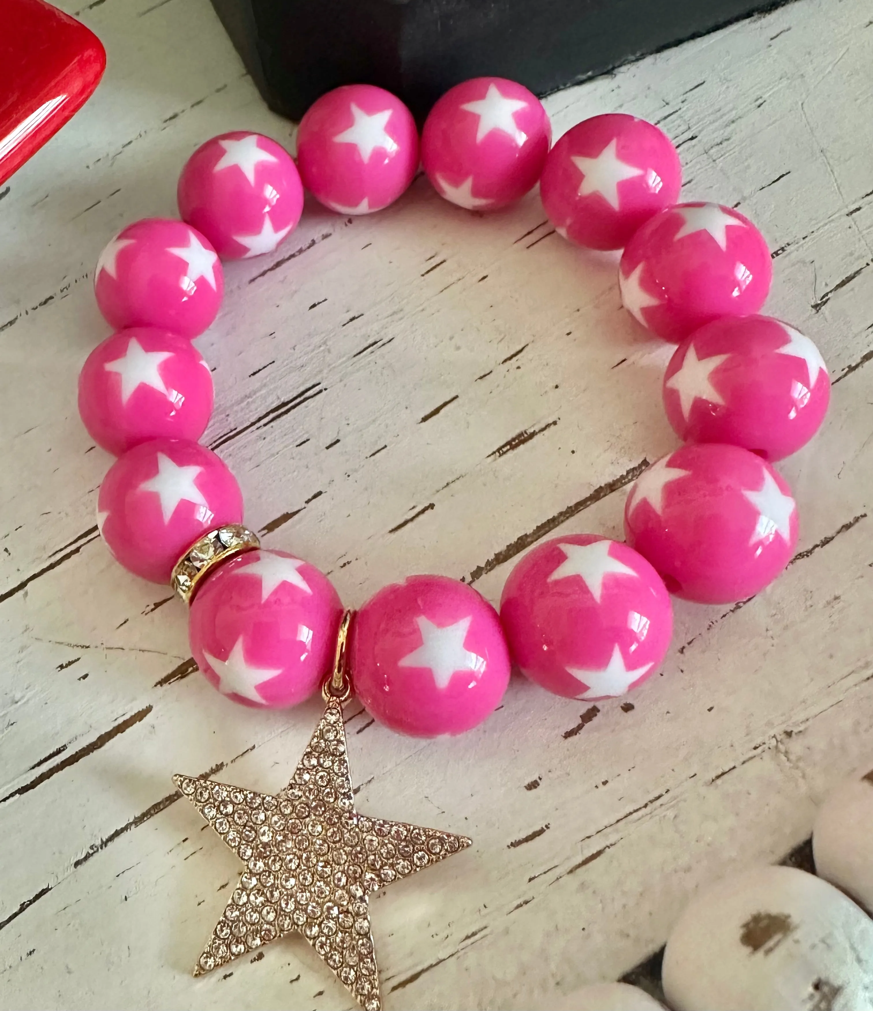 Pink Star Stretch Bracelet