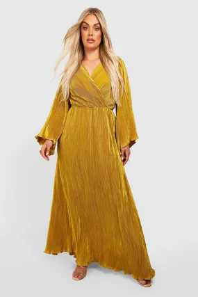 Plus Kimono Plisse Maxi Dress