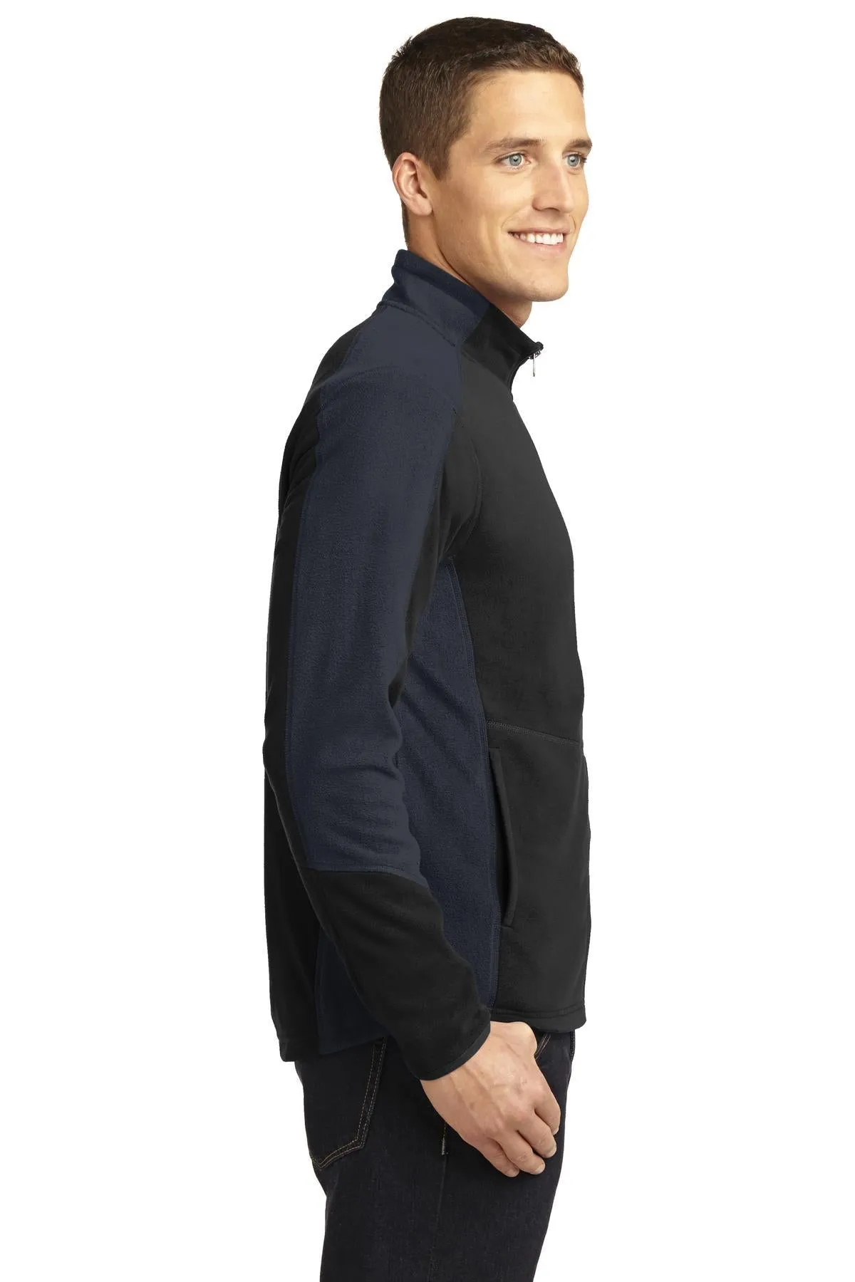 Port Authority Colorblock Microfleece Jacket F230 Black/ Battleship Grey