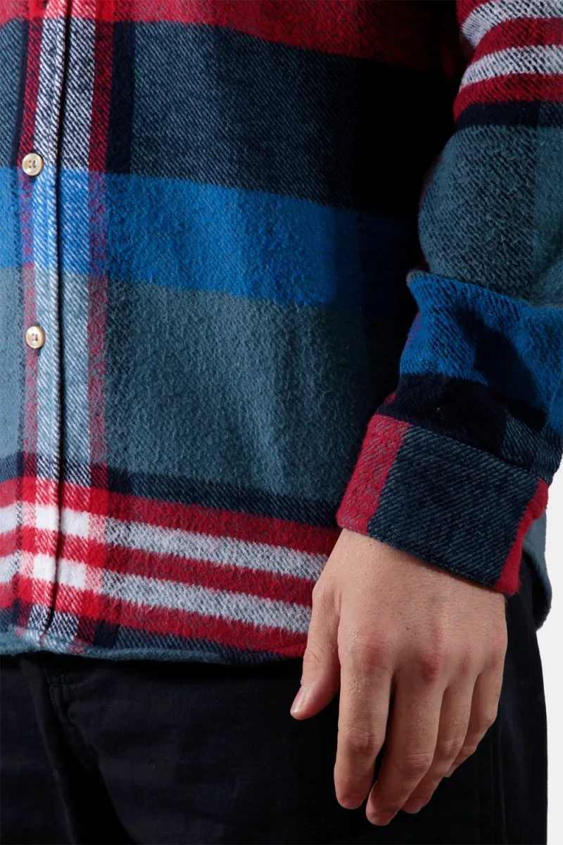 Portuguese Flannel Misaligned Check Shirt (Red / Blue)