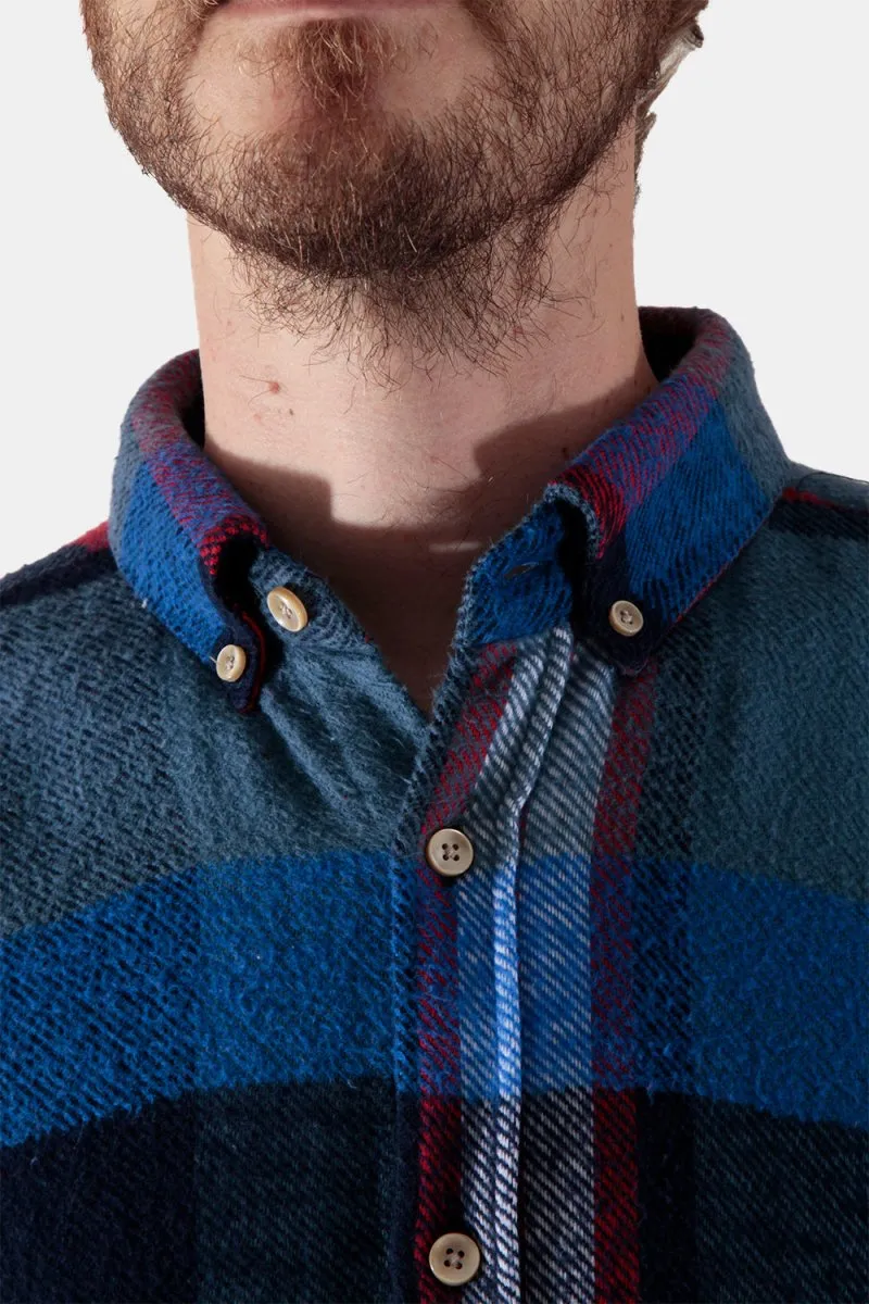 Portuguese Flannel Misaligned Check Shirt (Red / Blue)