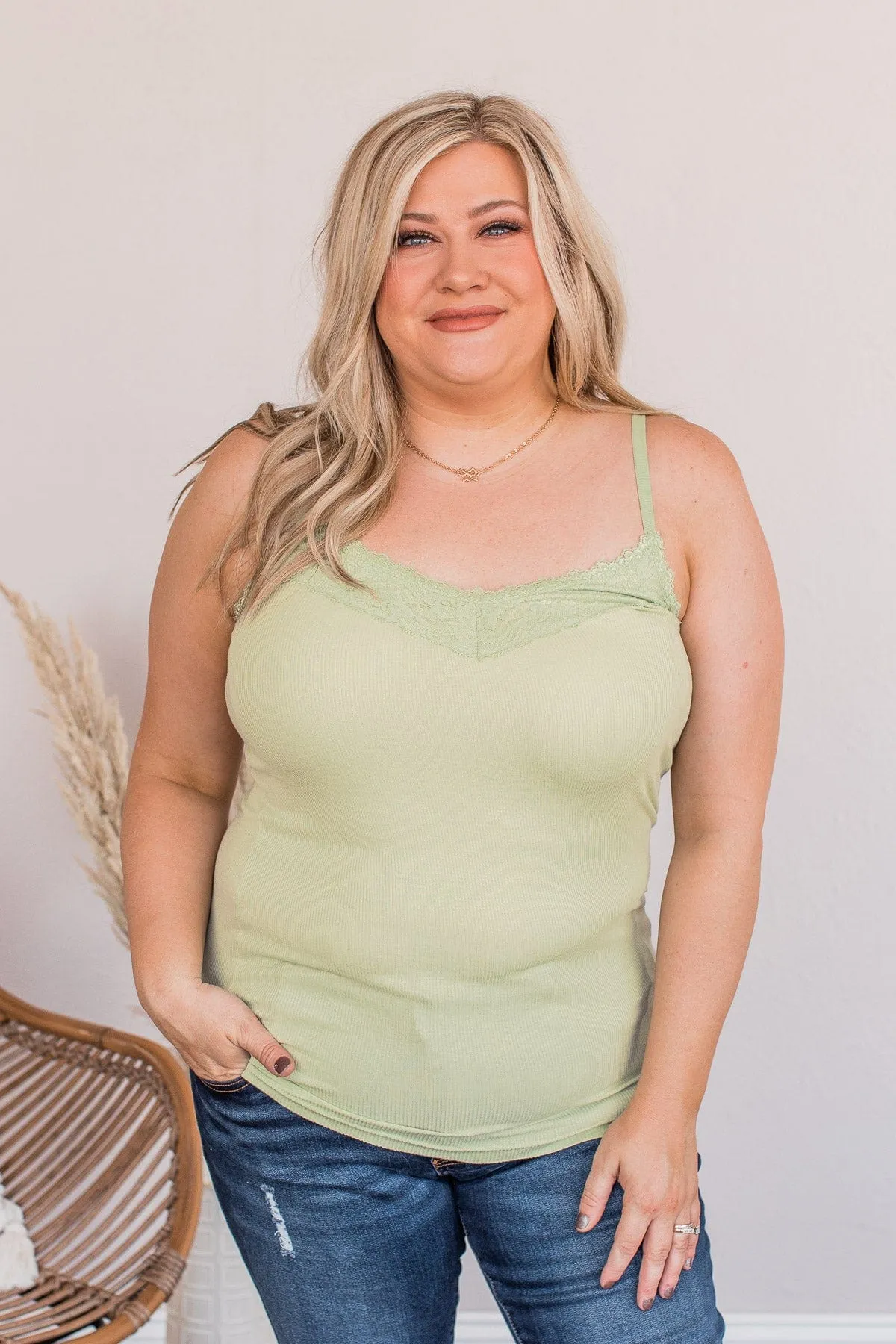 Pulse Basics All You Ever Wanted Lace Tank- Sage