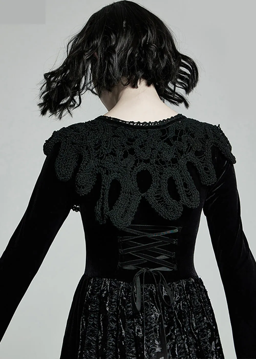 Punk Rave Hallow Lace Collar Black