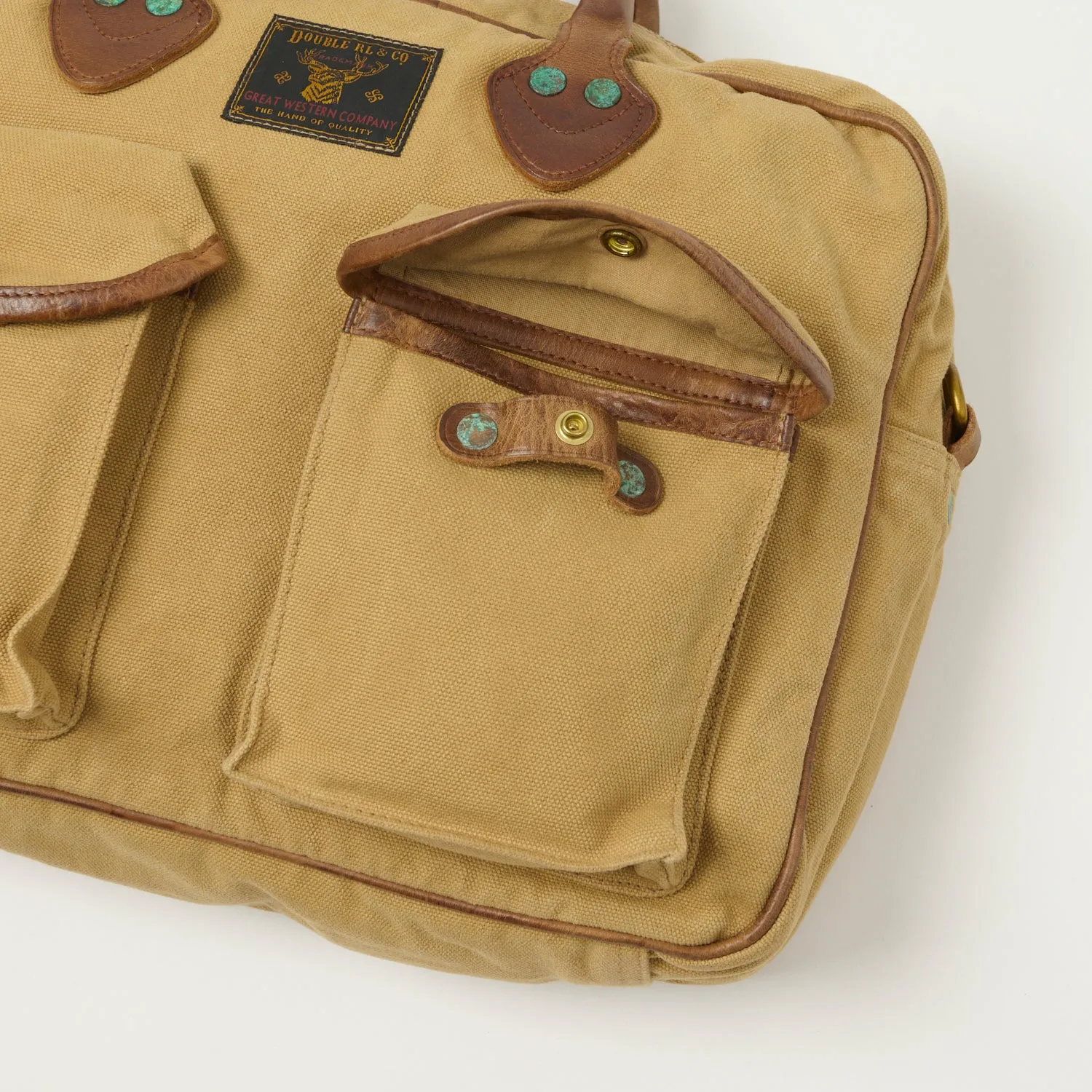 RRL Leather-Trim Canvas Briefcase