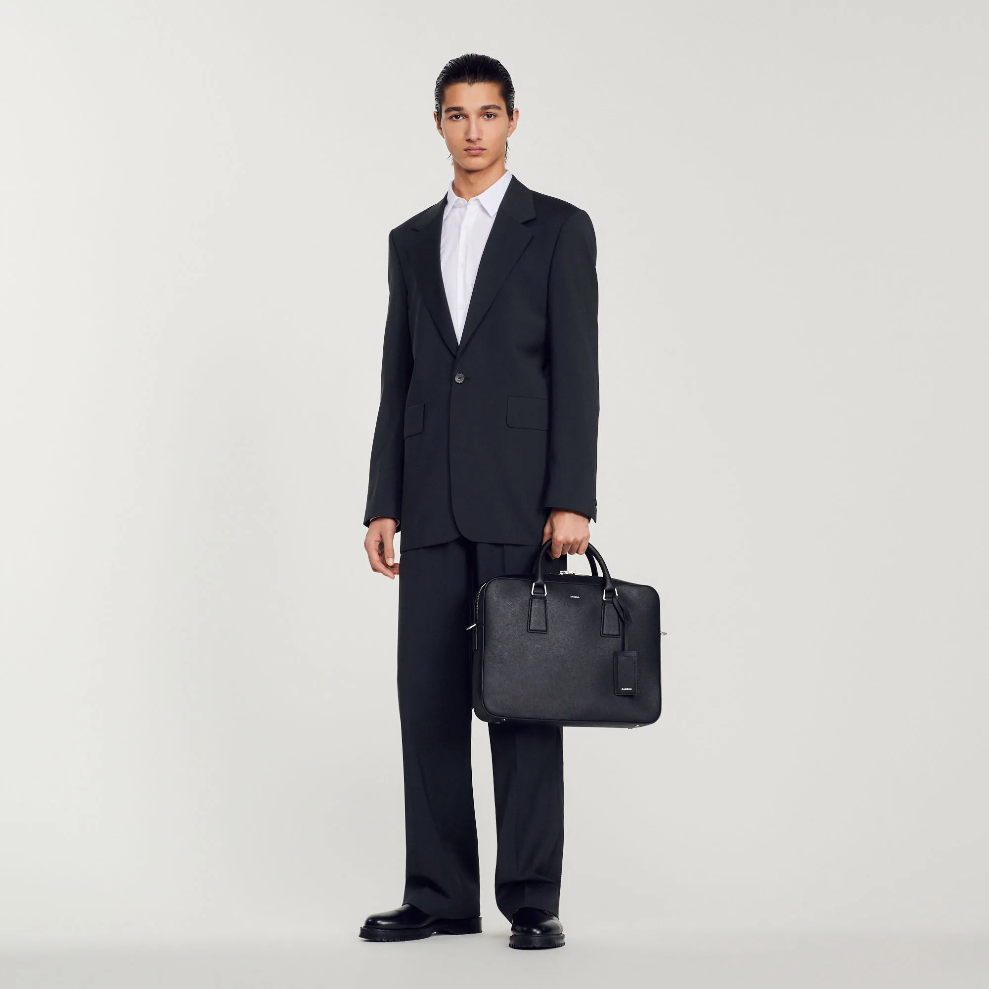 Saffiano leather briefcase