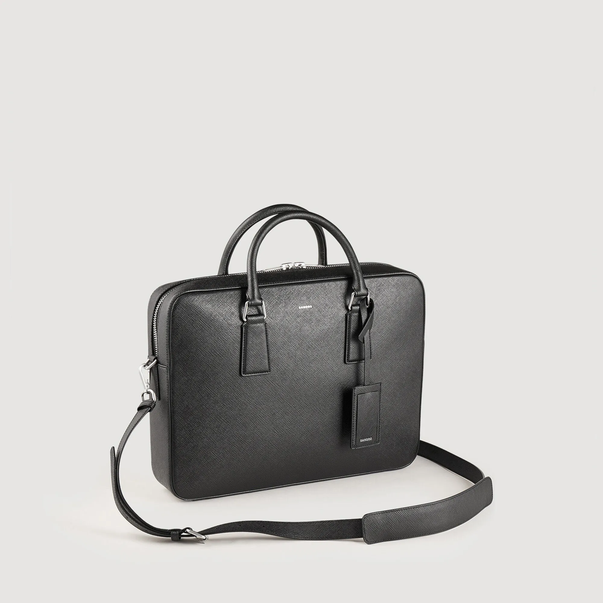 Saffiano leather briefcase