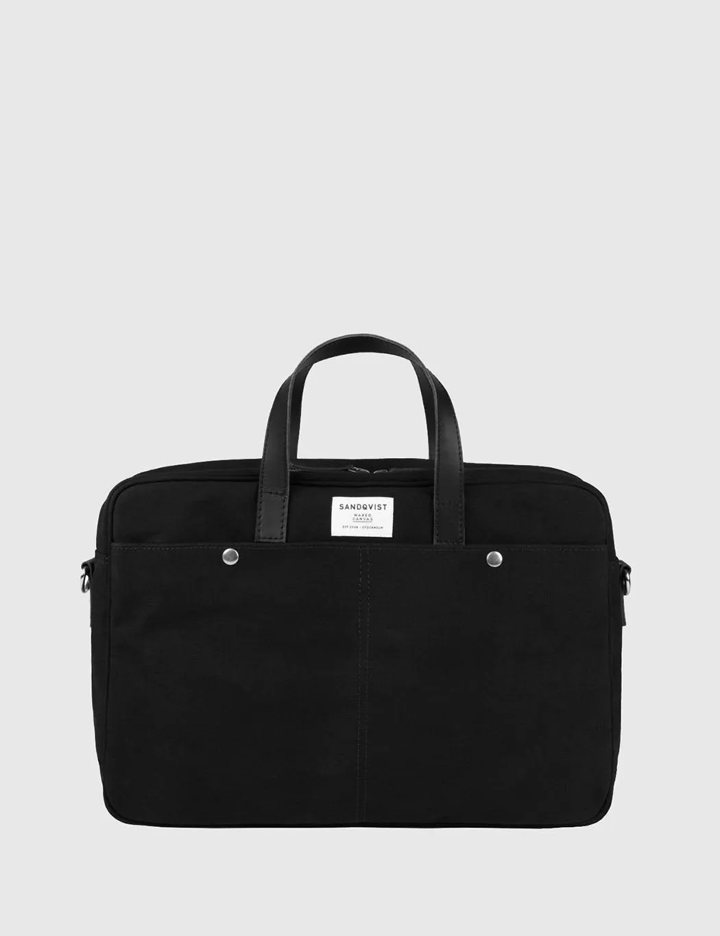 Sandqvist Mats Waxed Briefcase (Canvas) - Black