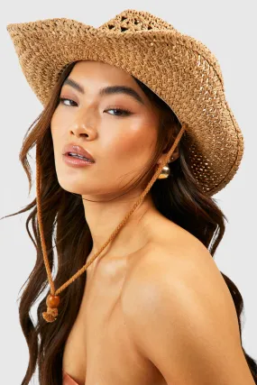 Straw Western Toggle Cowboy Hat