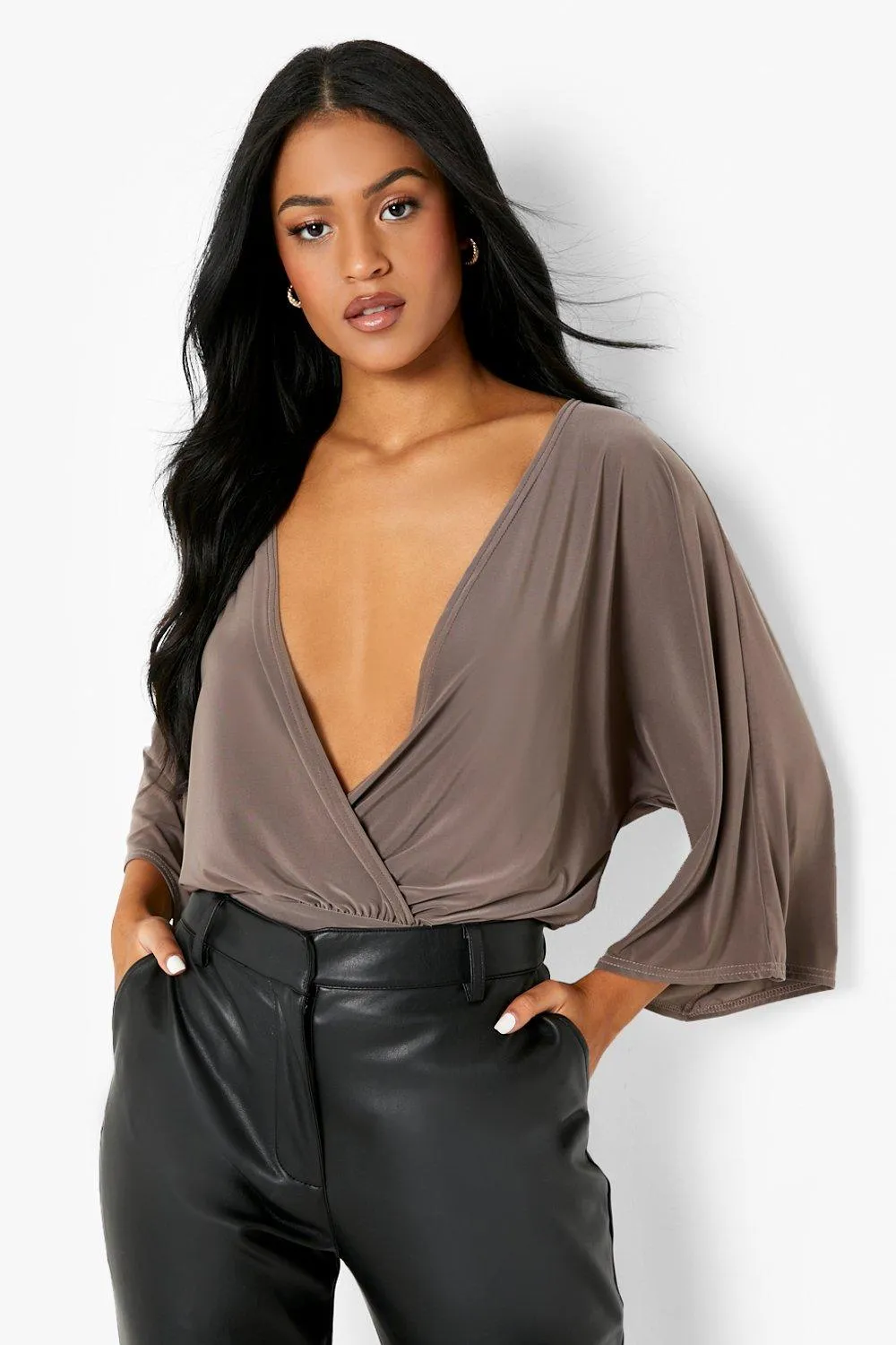 Tall Kimono Sleeve Slinky Bodysuit